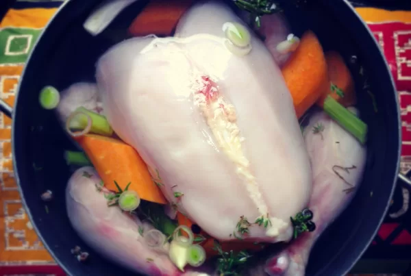 Chicken stock, before cooking