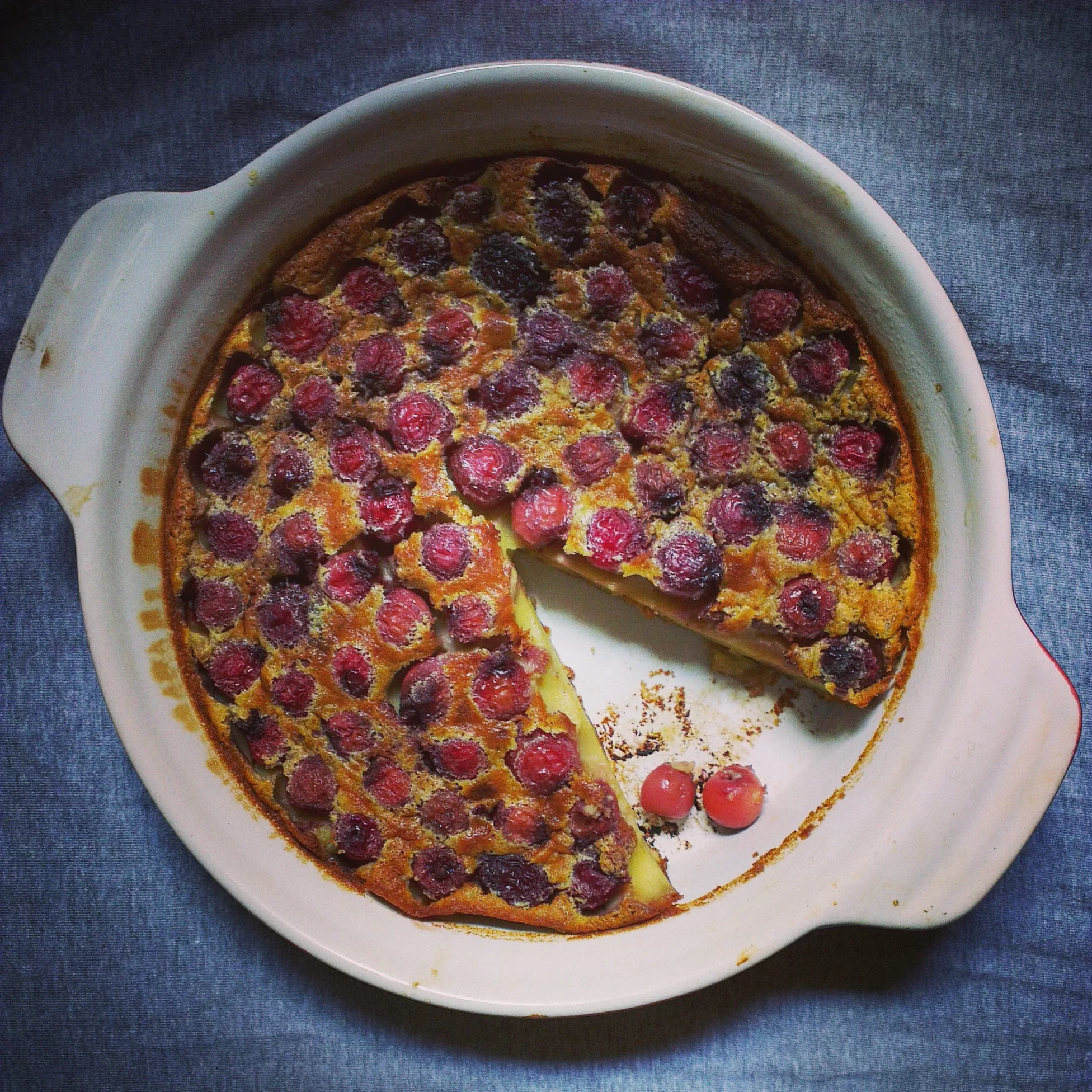 Cherry Clafoutis (with cherries soaked in red wine)