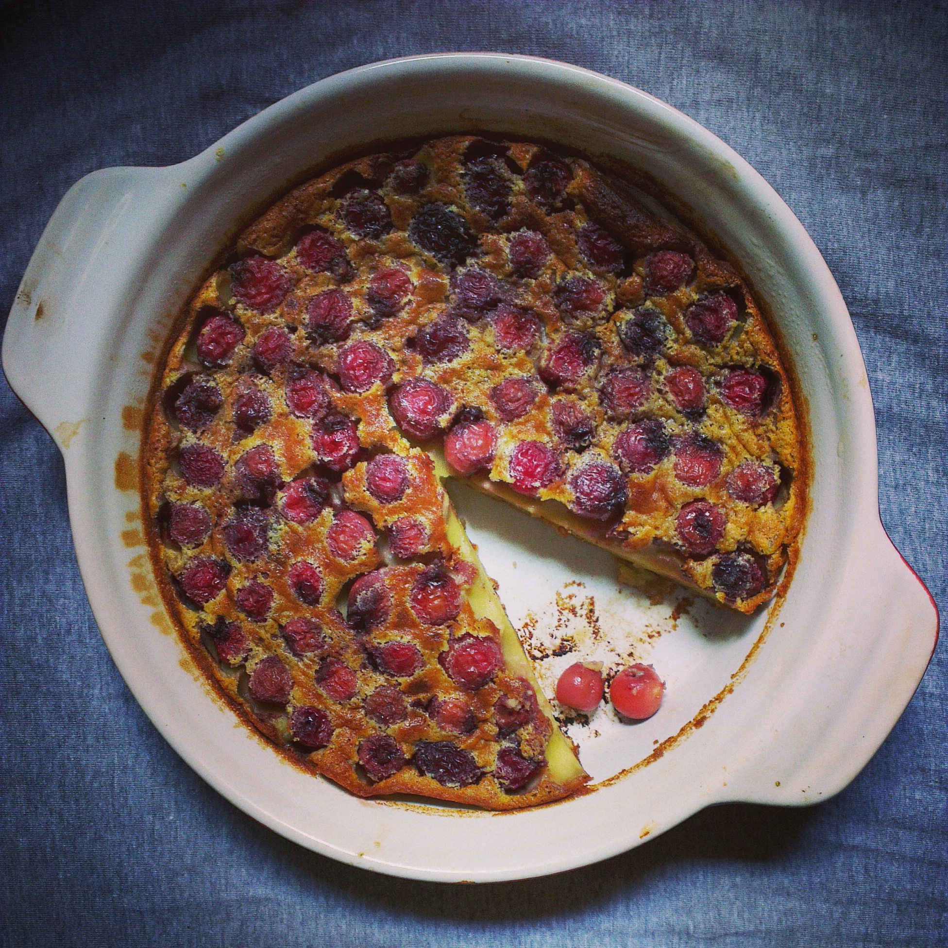 Cherry Clafoutis (with cherries soaked in red wine)